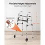 Folding Walker, 2-knaps Foldbar Walker med solide hjul og