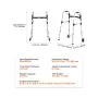 Folding Walker, 2-knaps Foldbar Walker med solide hjul og
