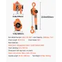Manual Lever Chain Hoist, 1-1/2T 1500KG Capacity Heavy Duty Come Along, 6M Lift G80 Alloy Steel Chain With Dual Pawl Mechanical 