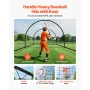 VEVOR Baseball Batting Cage, 6060 x 3660 x 2500mm Freestanding Portable Batting Cage, Hitting Cages with 30-Ply Knotted HDPE & P