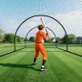 Baseball Batting Cage, 6060 x 3660 x 2500mm Freestanding Portable Batting Cage, Hitting Cages with 30-Ply Knotted HDPE & Pitchin