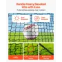VEVOR Baseball Batting Cage, 6780 x 3700 x 2400mm Freestanding Portable Batting Cage, Hitting Cages with 4-Ply Knotless Polyeste