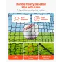 Baseball Batting Cage, 12200 x 3700 x 3050mm Freestanding Portable Batting Cage, Hitting Cages with 4-Ply Knotless Polyester & P