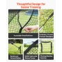VEVOR Baseball Batting Cage, 3660 x 3100 x 2330mm Freestanding Portable Batting Cage, Hitting Cages with 4-Ply Knotless Polyeste