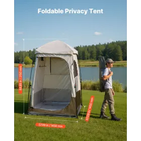 Camping brusetelt, 1 værelse, sammenfoldeligt privat telt