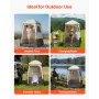 VEVOR Camping Shower Tent, 1 Room, Foldable Privacy Tent Changing Room with Ground Stakes, Ropes, Carry Bag, and Crossbar, 210D 