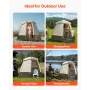 Camping Shower Tent, 2-Room Foldable Privacy Tent Changing Room with Ground Stakes, Ropes, Carry Bag, and Crossbar, 150D Oxford 