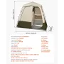 VEVOR Camping Shower Tent, 2-Room Foldable Privacy Tent Changing Room with Ground Stakes, Ropes, Carry Bag, and Crossbar, 150D O
