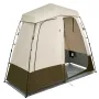 VEVOR Camping Shower Tent, 2-Room Foldable Privacy Tent Changing Room with Ground Stakes, Ropes, Carry Bag, and Crossbar, 150D O