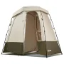 Camping Shower Tent, 2-Room Foldable Privacy Tent Changing Room with Ground Stakes, Ropes, Carry Bag, and Crossbar, 150D Oxford 