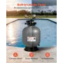 VEVOR Sand Filter, 609.6 mm, 246.1 LPM Above Inground Swimming Pool Sand Filter System, with 7-Way Multi-Port Valve, Backwash, R