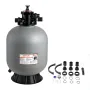 Sand Filter, 609.6 mm, 246.1 LPM Above Inground Swimming Pool Sand Filter System, with 7-Way Multi-Port Valve, Backwash, Rinse, 