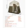 VEVOR Camping Shower Tent, 2-Room Foldable Portable Privacy Tent Changing Room with Ground Stakes, Ropes, and Carry Bag, 150D Ox