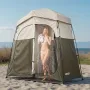Camping Shower Tent, 2-Room Foldable Portable Privacy Tent Changing Room with Ground Stakes, Ropes, and Carry Bag, 150D Oxford F
