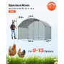 VEVOR Metal Chicken Coop, 9.8x6.5x6.5ft Large Walk-in Chicken Runs with Cover, Doom Roof Hen House Enclosure with Security Lock,