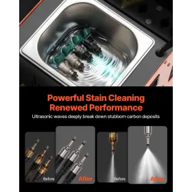 VEVOR Fuel Injector Cleaner Tester, 9 testtilstande, 4-cylindret 28kHz ultralydsrensemaskine, Automotive Injector Cleaner Mach