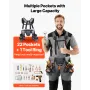 VEVOR Tool Belt, 22 Pockets Tool Pouch with Suspenders for Men, Heavy Duty Adjustable Utility Belt Bag Suspenders for Electricia