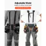Tool Belt, 22 Pockets Tool Pouch with Suspenders for Men, Heavy Duty Adjustable Utility Belt Bag Suspenders for Electrician, Car