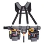 VEVOR Tool Belt, 22 Pockets Tool Pouch with Suspenders for Men, Heavy Duty Adjustable Utility Belt Bag Suspenders for Electricia