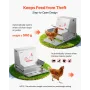 VEVOR Automatic Chicken Feeder, 18.14 kg Capacity, Rainproof Treadle Poultry Feeder with Lockable Lid, No Waste, Galvanized Stee
