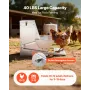 Automatic Chicken Feeder, 18.14 kg Capacity, Rainproof Treadle Poultry Feeder with Lockable Lid, No Waste, Galvanized Steel Cons