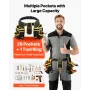VEVOR Tool Belt, Magnetic Tool Pouch for Men, 28 Pockets Heavy Duty Adjustable Utility Belt Detachable Bag for Electrician, Carp