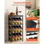 24 flaske aftagelig vinreol, 6-lags vinflaskeholder, massivt