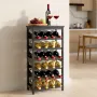 24 Bottle Detachable Wine Rack, 6-Tier Wine Bottle Holder,Solid Bamboo Wood Freestanding Floor Display Wine Storage Shelves with