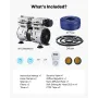 VEVOR Pond Aerators, 5.2CFM Aeration System for Lakes up to 3 Acres, 4/5 HP Air Compressor, 1 Diffuser & 30.5 m Weighted Tubing,