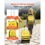 VEVOR Kids Luggage Set, 5 Piece, 45.7 cm Hardside Rolling Wheels Suitcase with Backpack & U-shape Pillow, Bee Kids Carry on Lugg