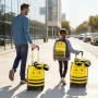Kids Luggage Set, 5 Piece, 45.7 cm Hardside Rolling Wheels Suitcase with Backpack & U-shape Pillow, Bee Kids Carry on Luggage Se