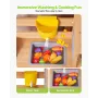 VEVOR Mud Kitchen, Outdoor Mud Kitchen for Kids, Wood Outdoor Play Kitchens with Spoons, Sink, Tank, Sunshade Canopy, Shovels, C