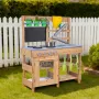 VEVOR Mud Kitchen, Outdoor Mud Kitchen for Kids, Wood Outdoor Play Kitchens with Stoves, Hooks, Sinks, Planting Shovels, Spatula