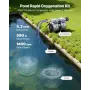 Pond Aerators, 5.2CFM Aeration System for Lakes up to 3 Acres, 4/5 HP Air Compressor, 2 Diffusers & Two 30.5 m Weighted Tubing, 