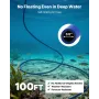Pond Aerators, 5.2CFM Aeration System for Lakes up to 3 Acres, 4/5 HP Air Compressor, 2 Diffusers & Two 30.5 m Weighted Tubing, 