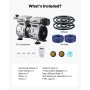 Pond Aerators, 5.2CFM Aeration System for Lakes up to 3 Acres, 4/5 HP Air Compressor, 2 Diffusers & Two 30.5 m Weighted Tubing, 