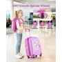 VEVOR Kids Luggage Set, 2 Piece, 45.7 cm Hardside Rolling Wheels Suitcase with Hard-Shell Backpack, Unicorn Kids Carry on Luggag