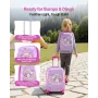 VEVOR Kids Luggage Set, 2 Piece, 45.7 cm Hardside Rolling Wheels Suitcase with Hard-Shell Backpack, Unicorn Kids Carry on Luggag