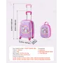 Kids Luggage Set, 2 Piece, 45.7 cm Hardside Rolling Wheels Suitcase with Hard-Shell Backpack, Unicorn Kids Carry on Luggage Set,