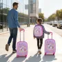 Kids Luggage Set, 2 Piece, 45.7 cm Hardside Rolling Wheels Suitcase with Hard-Shell Backpack, Unicorn Kids Carry on Luggage Set,
