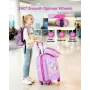 VEVOR Kids Luggage Set, 5 Piece, 45.7 cm Hardside Rolling Wheels Suitcase with Backpack & U-shape Pillow, Unicorn Kids Carry on 