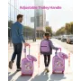 VEVOR Kids Luggage Set, 5 Piece, 45.7 cm Hardside Rolling Wheels Suitcase with Backpack & U-shape Pillow, Unicorn Kids Carry on 