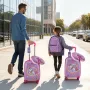 VEVOR Kids Luggage Set, 5 Piece, 45.7 cm Hardside Rolling Wheels Suitcase with Backpack & U-shape Pillow, Unicorn Kids Carry on 
