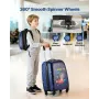 VEVOR Kids Luggage Set, 2 Piece, 45.7 cm Hardside Rolling Wheels Suitcase with Hard-Shell Backpack, Dinosaur Kids Carry on Lugga