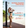VEVOR 40L Solar Heated Shower, 205cm Showerhead Height Outdoor Shower, with Handheld & Foot Faucet, Hot & Cold Water Adjustment,