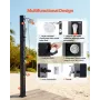 40L Solar Heated Shower, 205cm Showerhead Height Outdoor Shower, with Handheld & Foot Faucet, Hot & Cold Water Adjustment, Frees