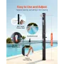 40L Solar Heated Shower, 205cm Showerhead Height Outdoor Shower, with Handheld & Foot Faucet, Hot & Cold Water Adjustment, Frees