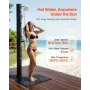 VEVOR 40L Solar Heated Shower, 205cm Showerhead Height Outdoor Shower, with Floor Kit & Handheld & Foot Faucet, Hot & Cold Water