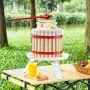 Fruit Wine Press, 1.6 Gal/6.4L, Solid Wood Basket with 6 Blocks, Manual Juice Maker, Cider Apple Grape Tincture Vegetables Honey