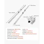 VEVOR lineært skinnesæt, SBR20, 2 stk. 2000 mm (78,74 tommer) lineære bevægelsesstyreskinner og 4 stk. bærende glideblokke,